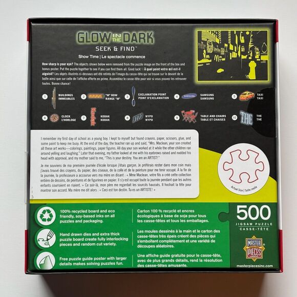 MasterPieces Glow in the Dark Seek & Find 500 Piece Jigsaw Puzzle COMPLETE - Picture 5 of 9